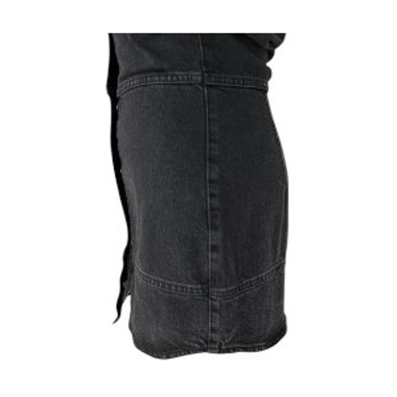 ZARA Long Sleeve Button Front Denim Mini Dress Black Size XS NWT - Picture 6 of 9